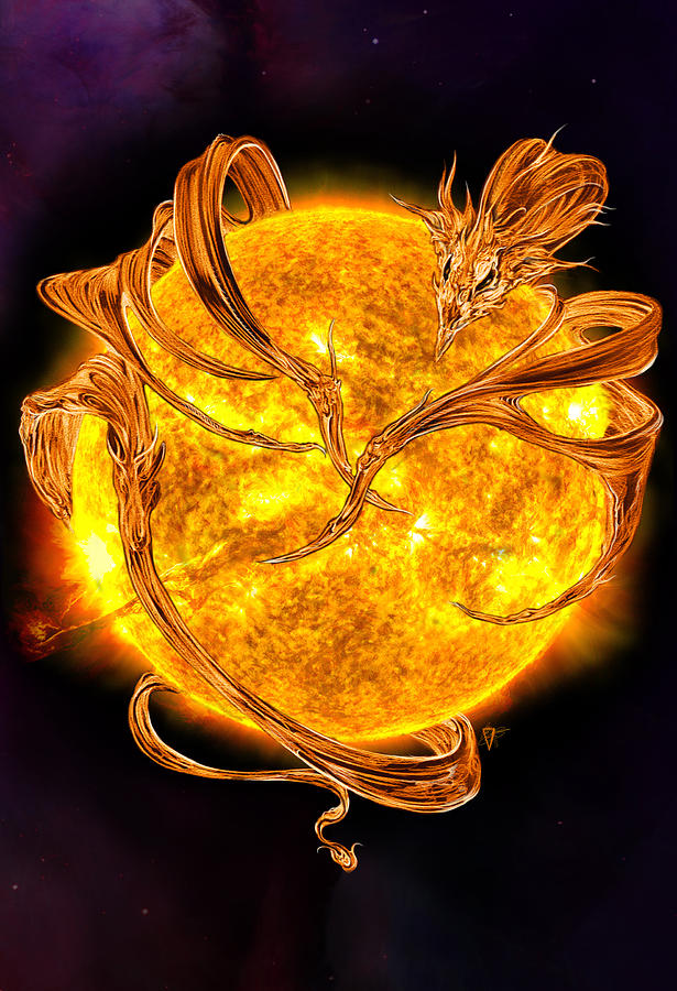 Sol Dragon Painting by MGL Meiklejohn Graphics Licensing