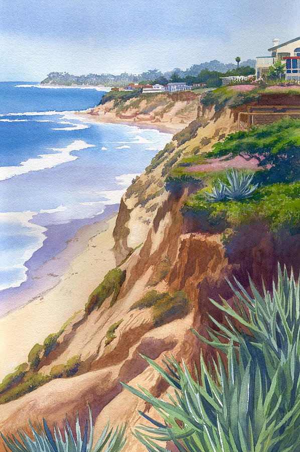 Solana Beach Painting - Solana Beach Ocean View by Mary Helmreich