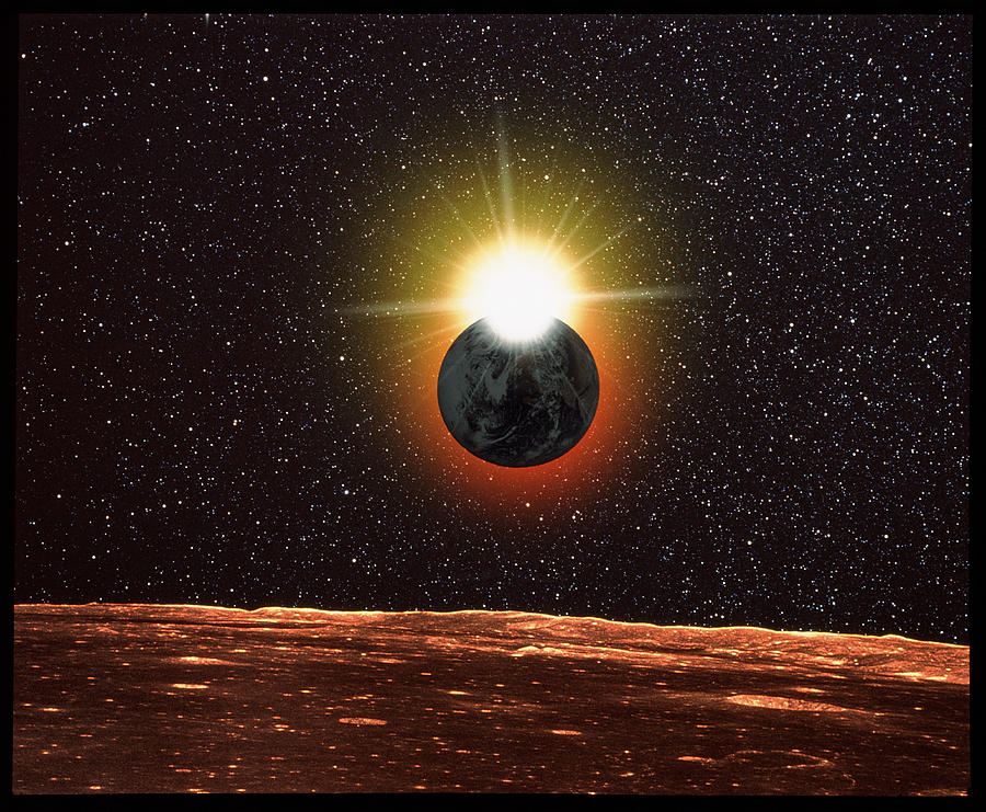 Solar Eclipse Seen From Moon Photograph by Science Photo Library