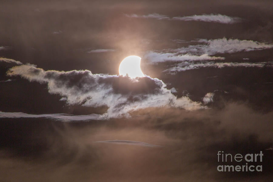 Solar Eclipse with Clouds Photograph by Kimberly Blom-Roemer
