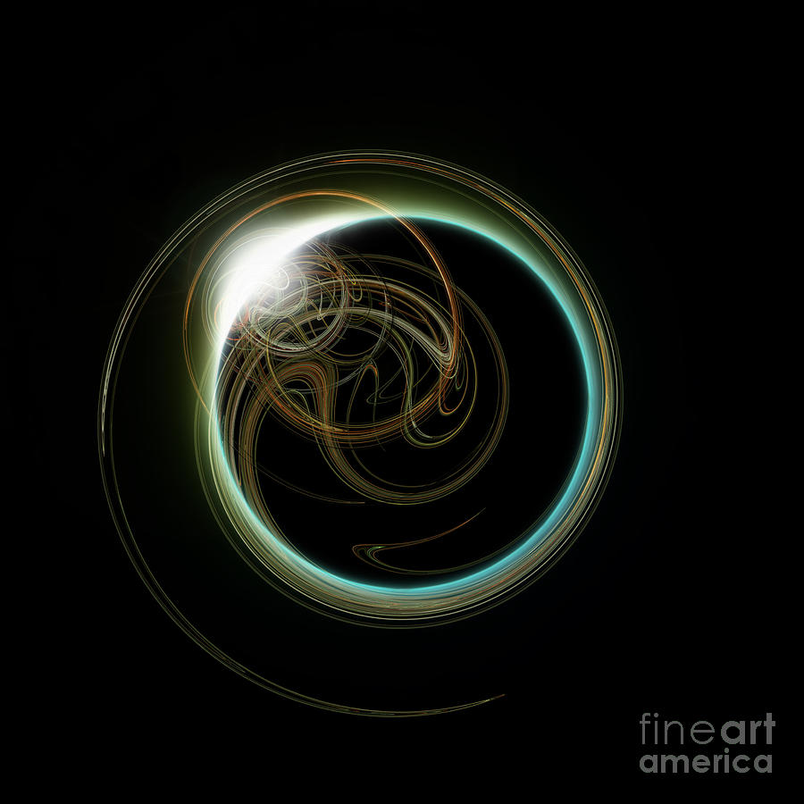 Solar Eclipse With Fractal Digital Art by Antony McAulay
