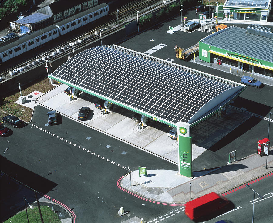 Solar-powered Petrol Station Photograph by Martin Bond/science Photo Library