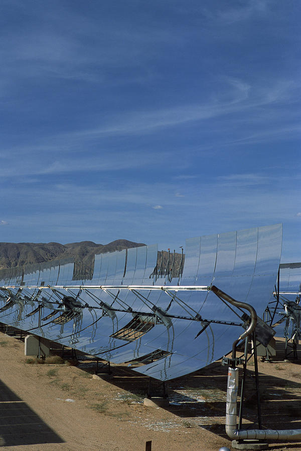 Solar powered reflective mirrors , Daggett , California Photograph by Comstock Images