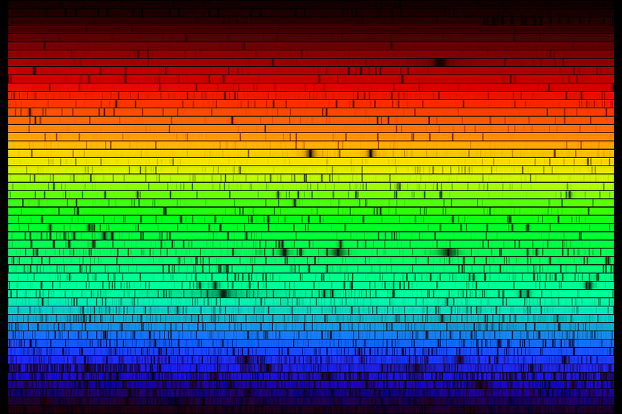 Solar Spectrum Photograph by N.a.sharp, Noao/nso/kitt Peak Fts/aura/nsf/science Photo Library