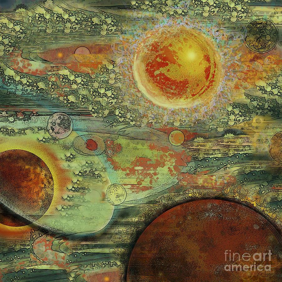 Space Digital Art - Solar Symphony by Carol Jacobs
