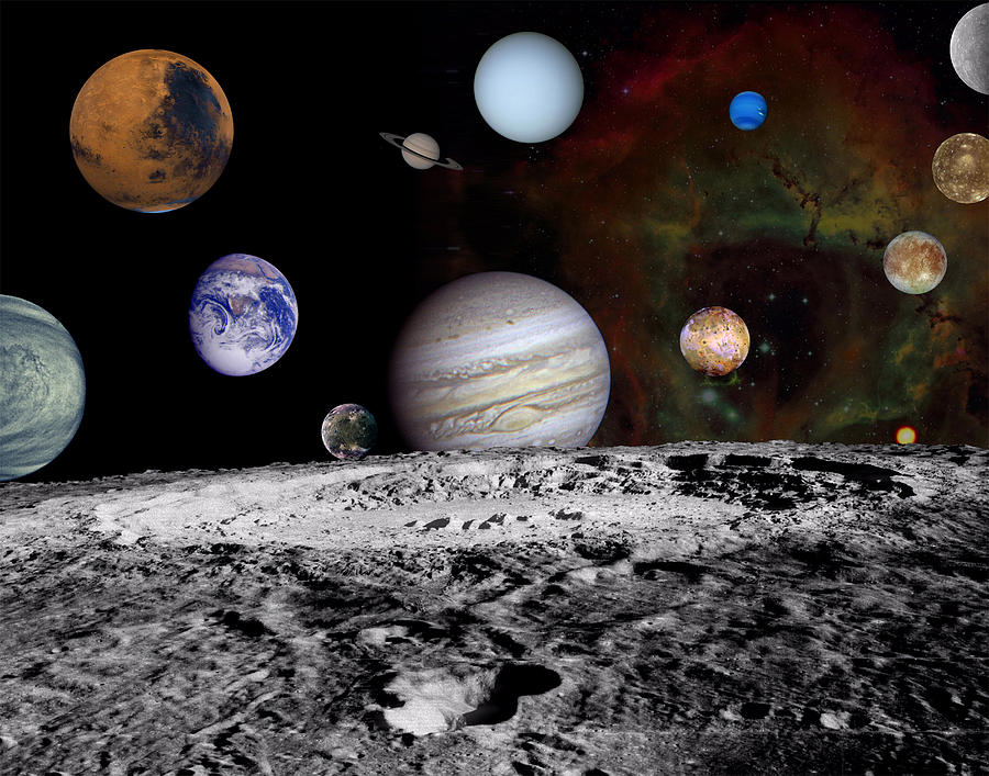 Solar System Montage of Voyager Images Photograph by Movie Poster Prints