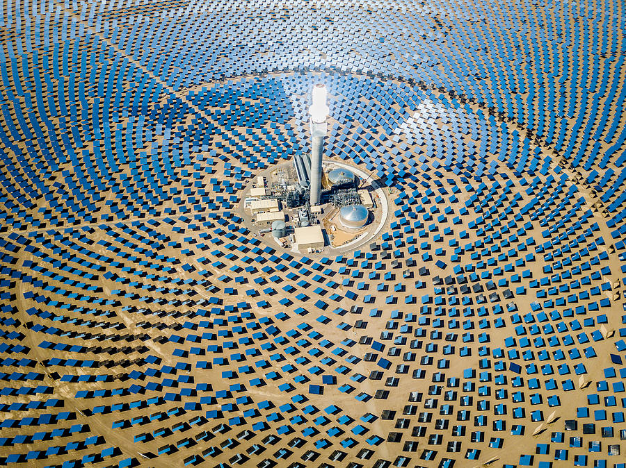 Solar Thermal Power Plant Station Aerial View Photograph by Mlenny