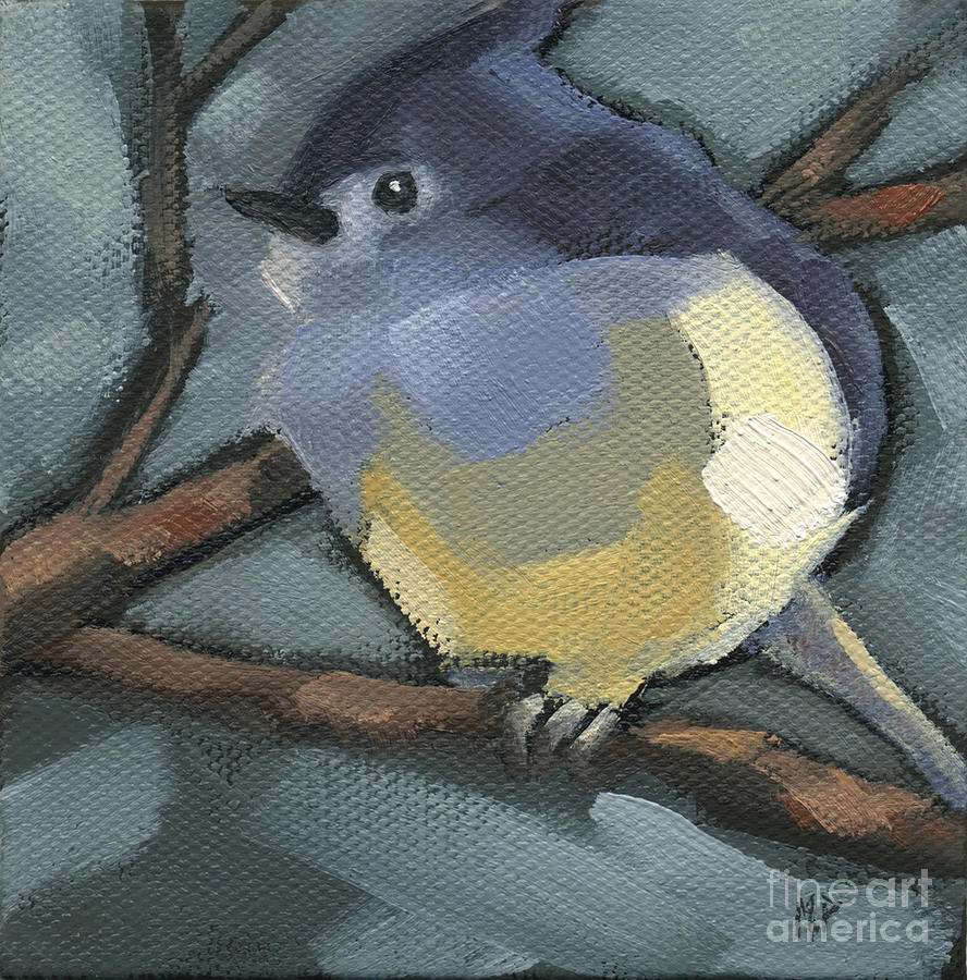 SOLD Titmouse Camo Painting by Nancy  Parsons
