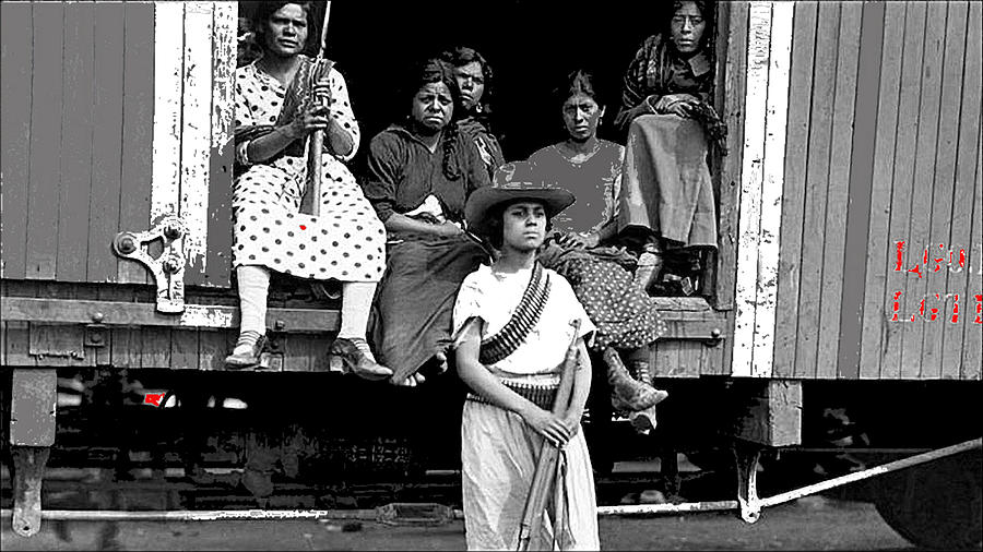 Soldaderas on  troop train no location or date-2013 Photograph by David Lee Guss