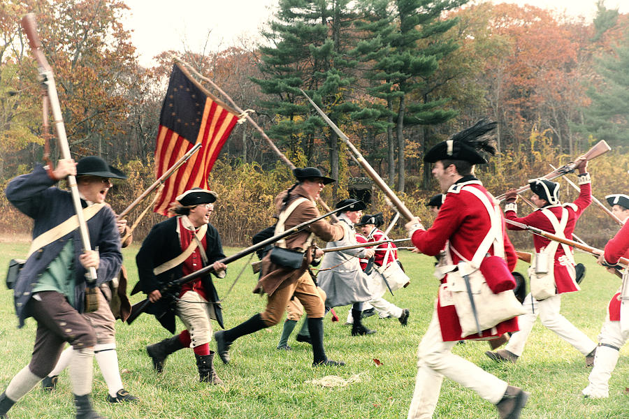 Soldiers clash in the battle of Revolutionary War Photograph by Jay P. Morgan