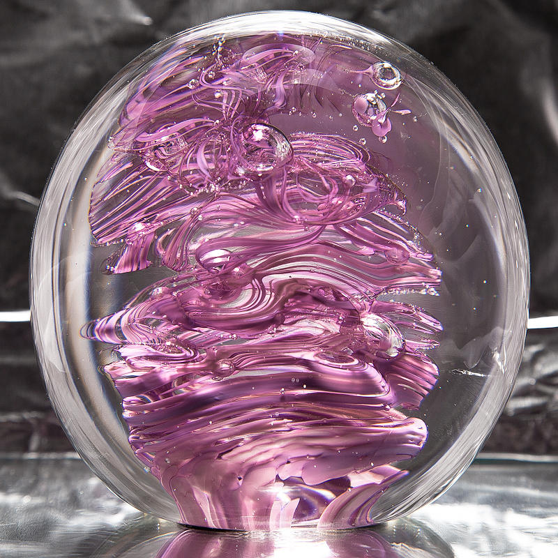 Solid Glass Sculpture RP3 - Pinks Sculpture by David Patterson