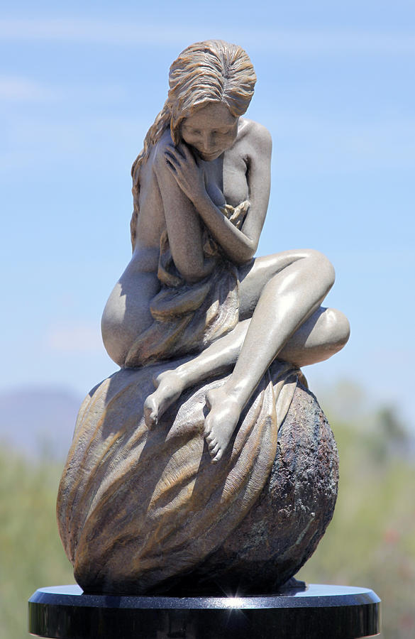Solitaire Bronze Sculpture Sculpture by J Anne Butler