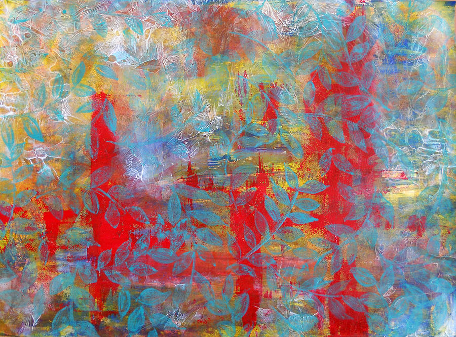 Abstract Painting - Green Leaf by Adam Laughlin Abstract Painting - Green Leaf by Adam Laughlin