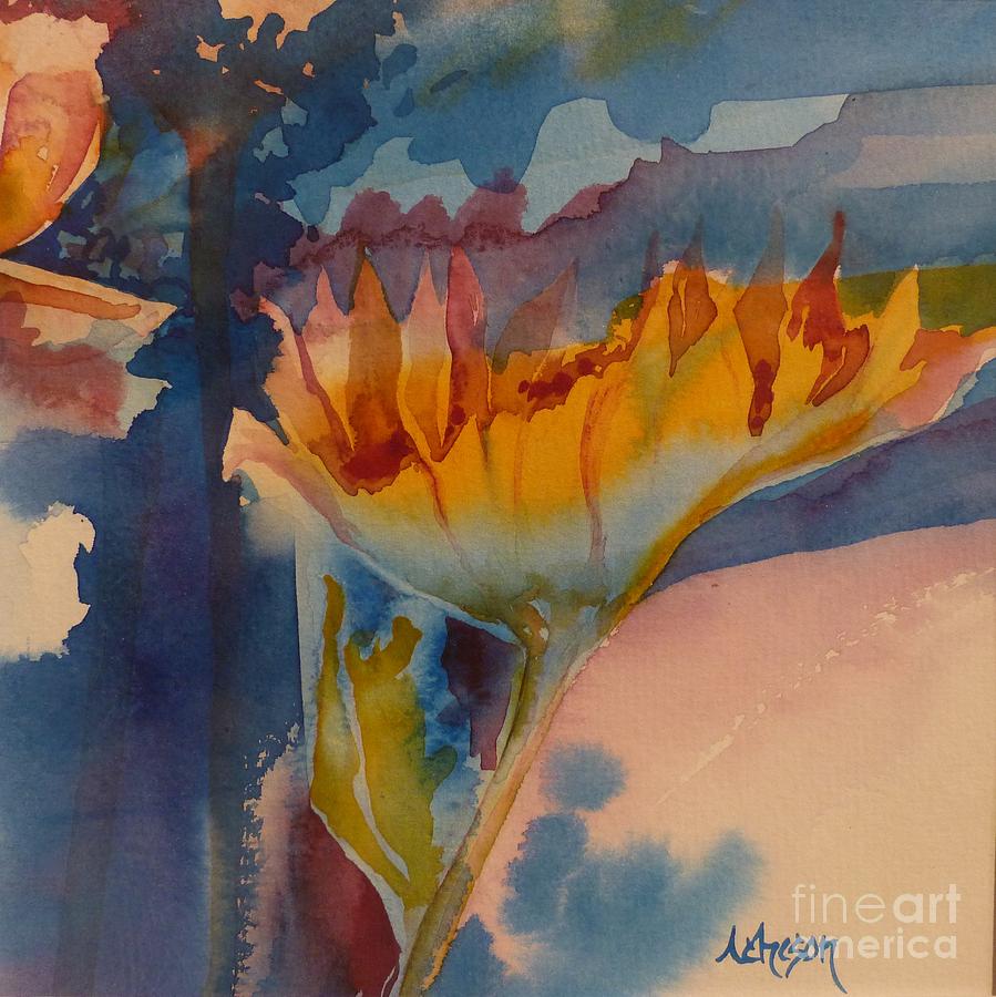 Solitary flower Painting by Donna Acheson-Juillet