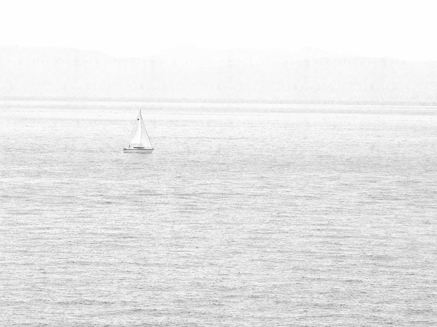 Solitary Sailboat Lake Tahoe Photograph by Frank Wilson
