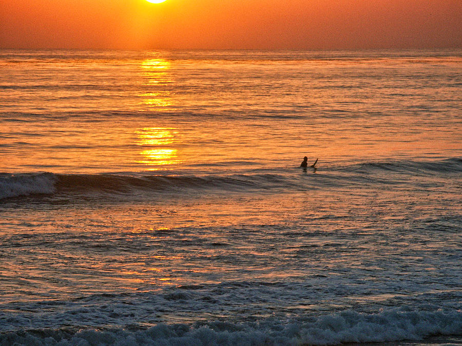 Solitude in the Surf - Cardiff By The Sea - San Diego - California Photograph by Bruce Friedman