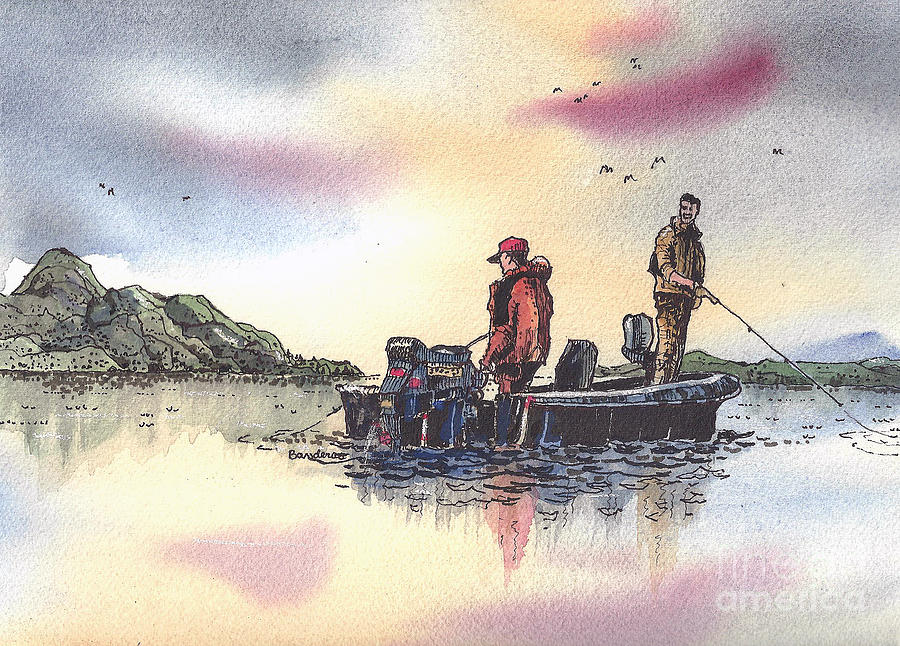 Solitude Of Fishing Painting by Terry Banderas