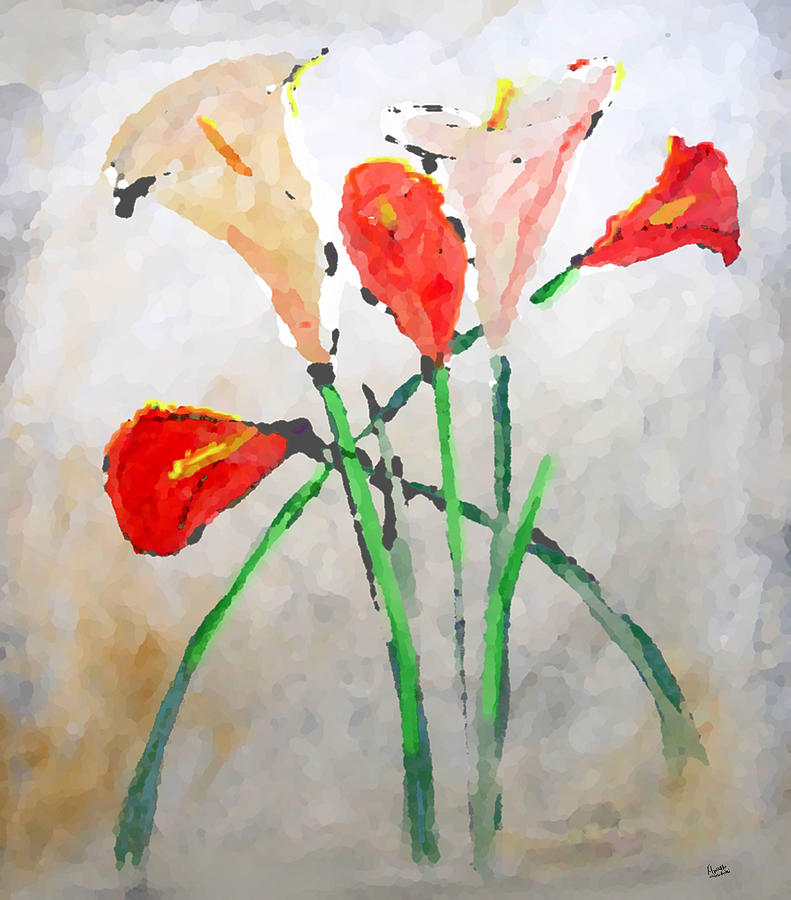Lily Painting - Solo por oro by Marcello Cicchini