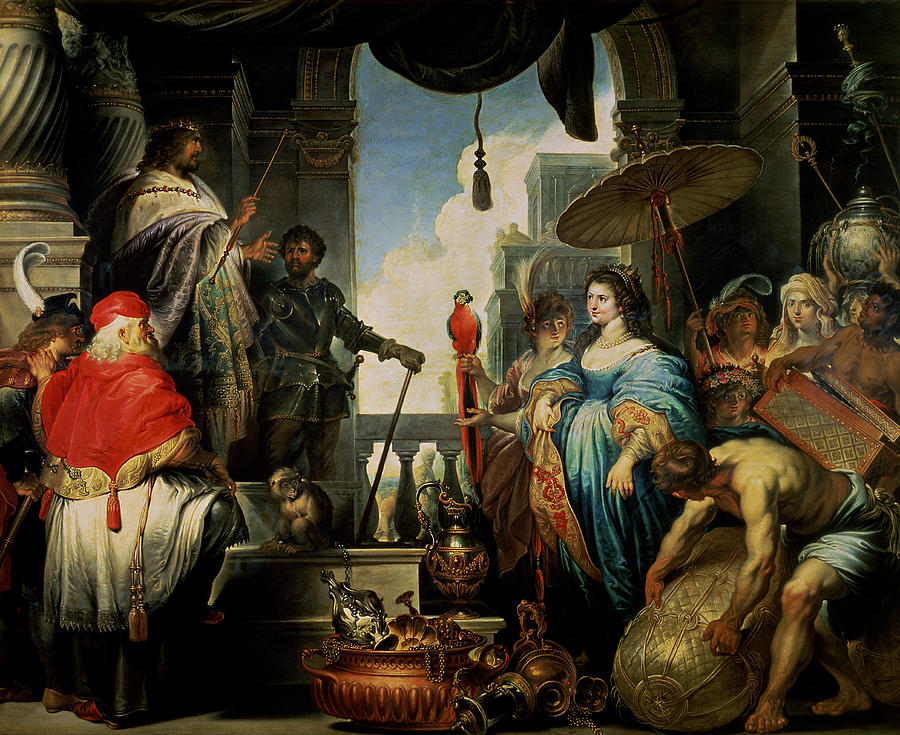 Solomon And The Queen Of Sheba Oil On Canvas Photograph by Erasmus ...