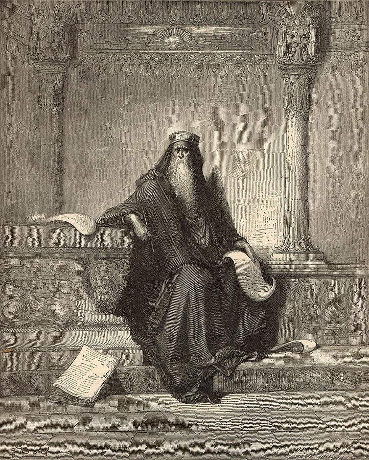 Solomon Drawing by Antique Engravings