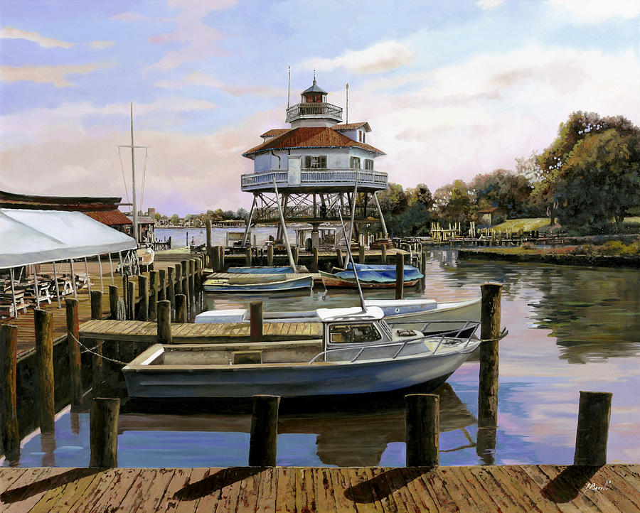 Baltimore Painting - Solomons Island  Drum Point light house,MD by Guido Borelli