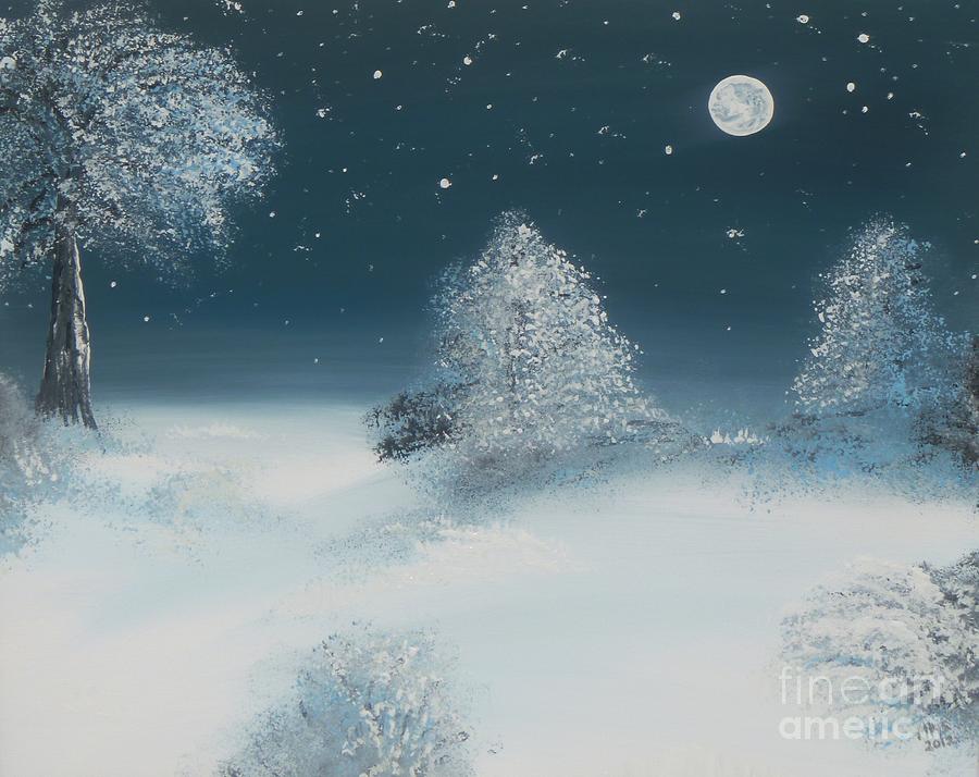 Winter Painting - Solstice Snowfall by Alys Caviness-Gober