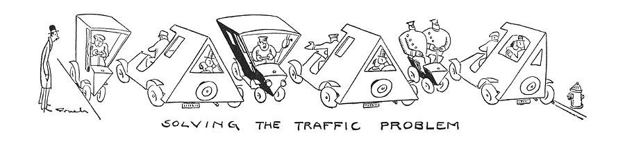 Car Drawing - Solving The Traffic Problem by Alfred Frueh