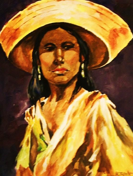 Portrait Painting - Sombrero  by Al Brown
