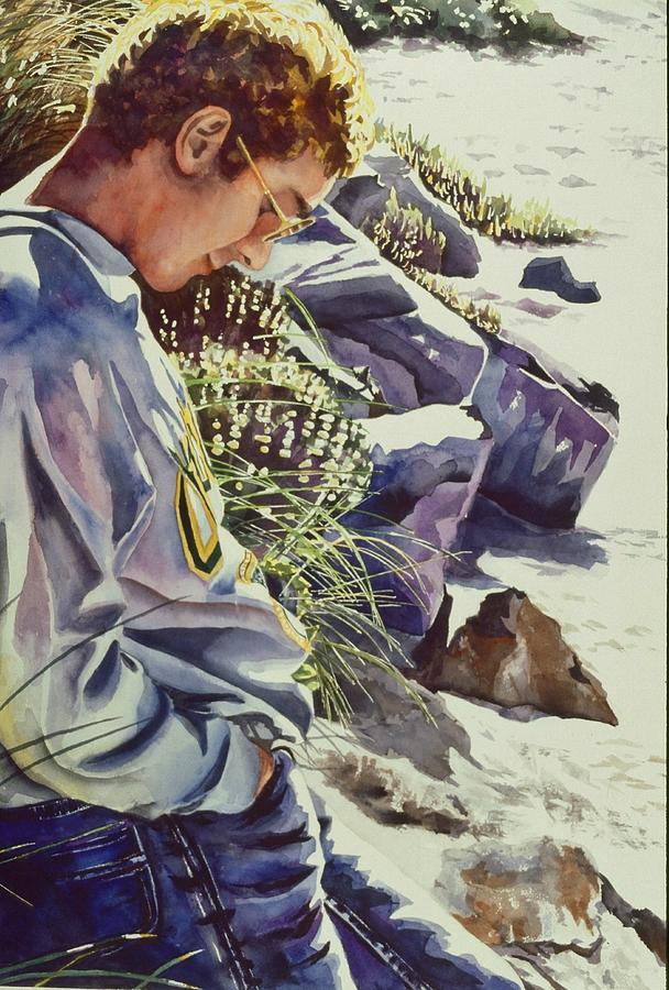Young Man Painting - Some other day by Maureen Dean