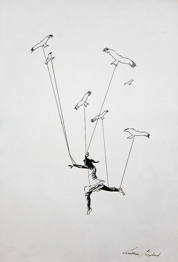 Bird Drawing - Some Say Im A Dreamer by Jonathan Shepherd