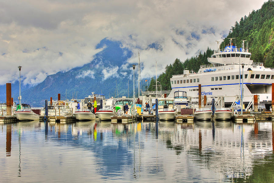 Transportation Photograph - Some seriously low clouds over Horseshoe bay by Eti Reid