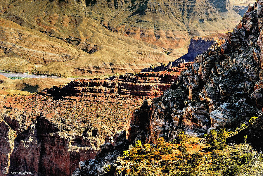Grand Canyon National Park Photograph - Some Views from Moran Point -  Grand Canyon by Bob and Nadine Johnston