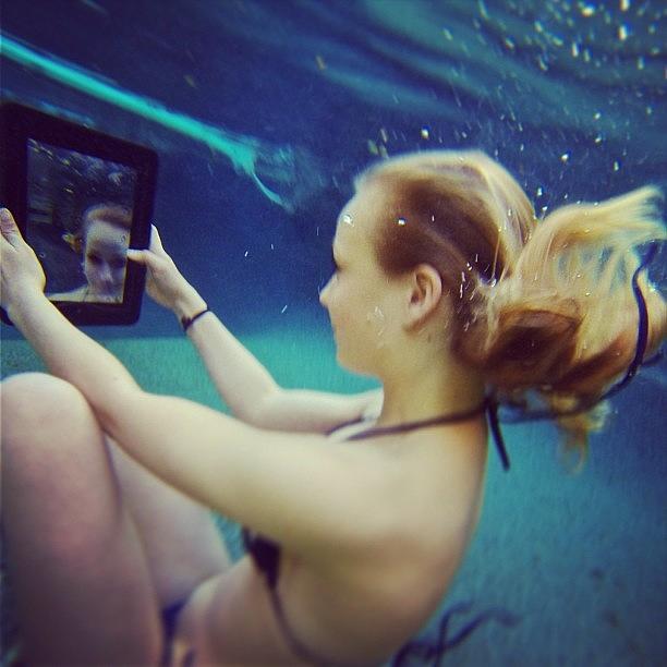 Selfie Photograph - Someone Got Caught Taking An Underwater by Logan Deats