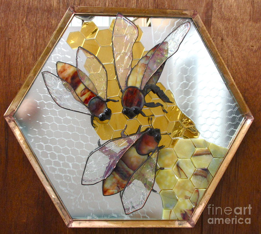 Glass Glass Art - Something About Bees by Sherri Anderson Glass Glass Art - Something About Bees by Sherri Anderson