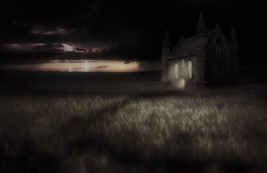 Something Wicked - Lightning - Chapel - Gothic Photograph by Jason Politte