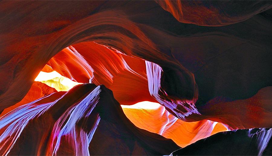 Somewhere in Waves in Antelope Canyon Photograph by Lilia S