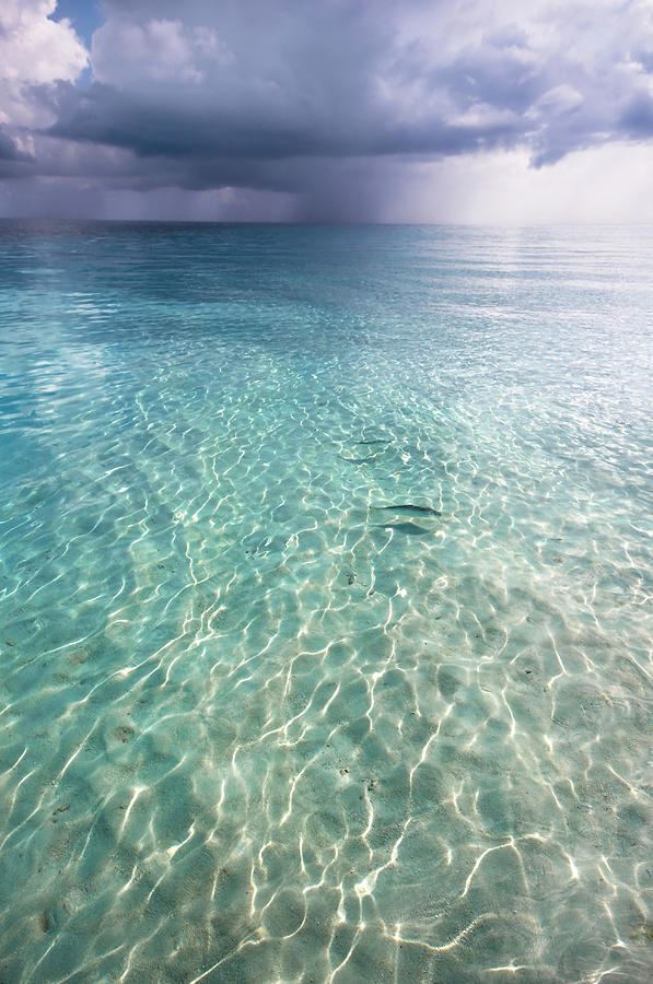 Nature Photograph - Somewhere is Rainy. Maldives by Jenny Rainbow