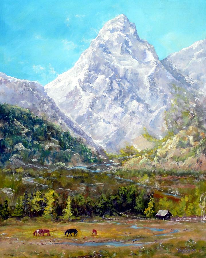 Mountain Painting - somewheres a mountain Kiez? by Michael Dillon