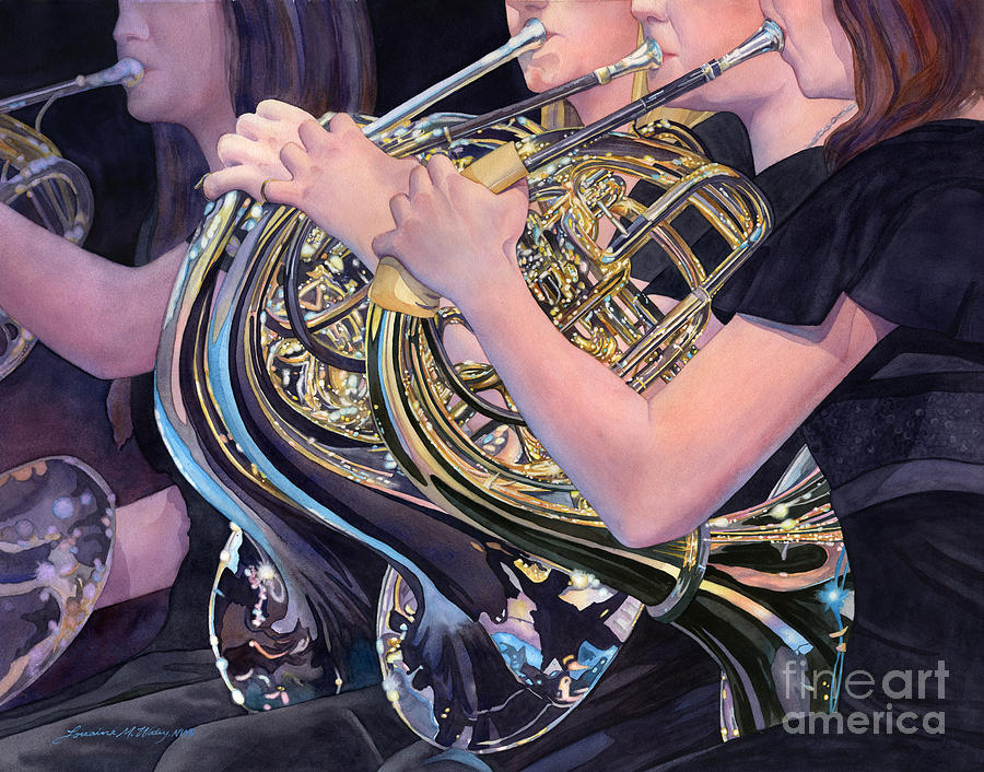 Music Painting - Sonata For Horns by Lorraine Watry