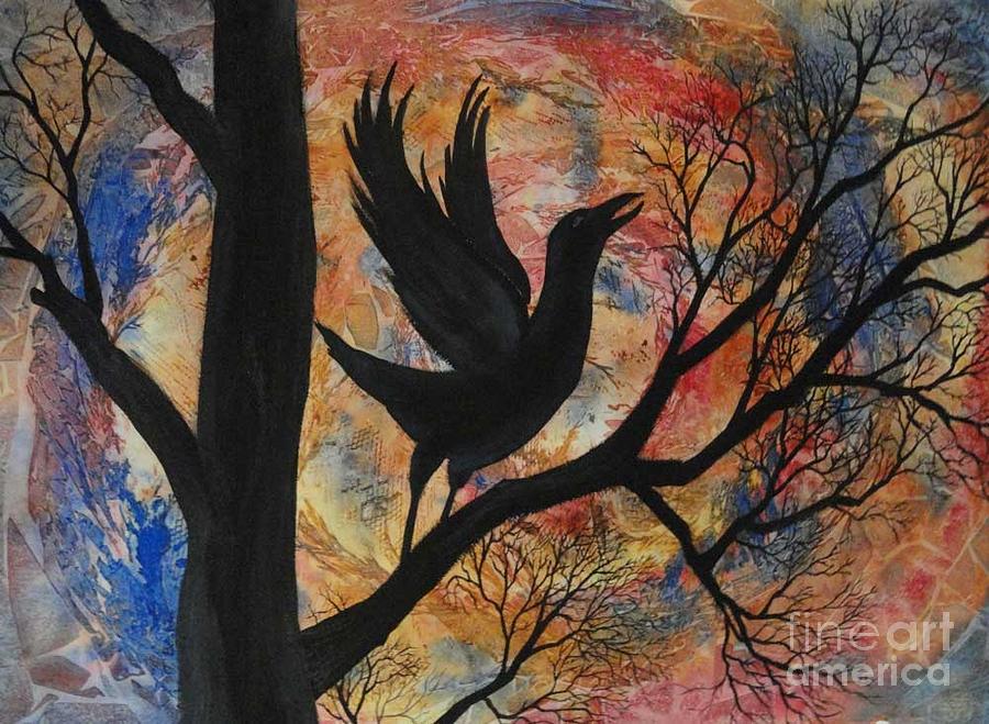 Raven Painting - Song of Joy by Teresa Boston