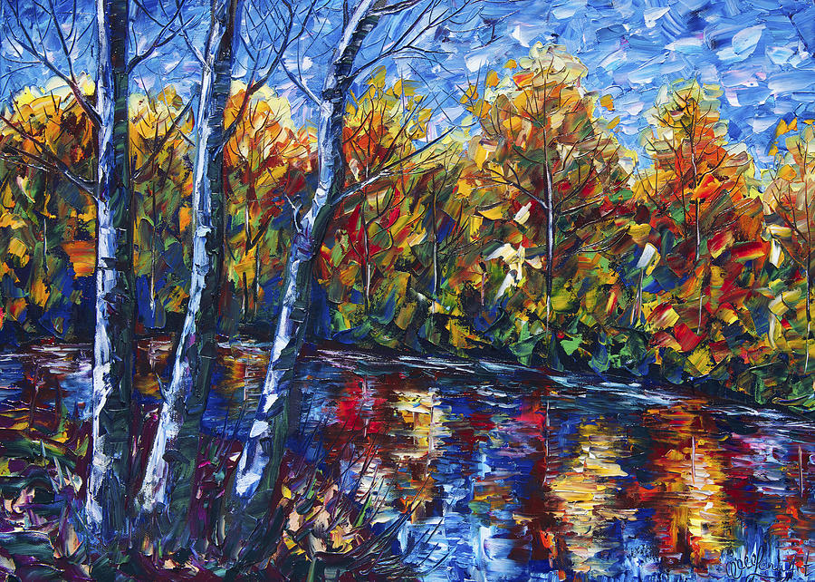 Song of the Water Painting by Lena Owens - OLena Art Vibrant Palette Knife and Graphic Design