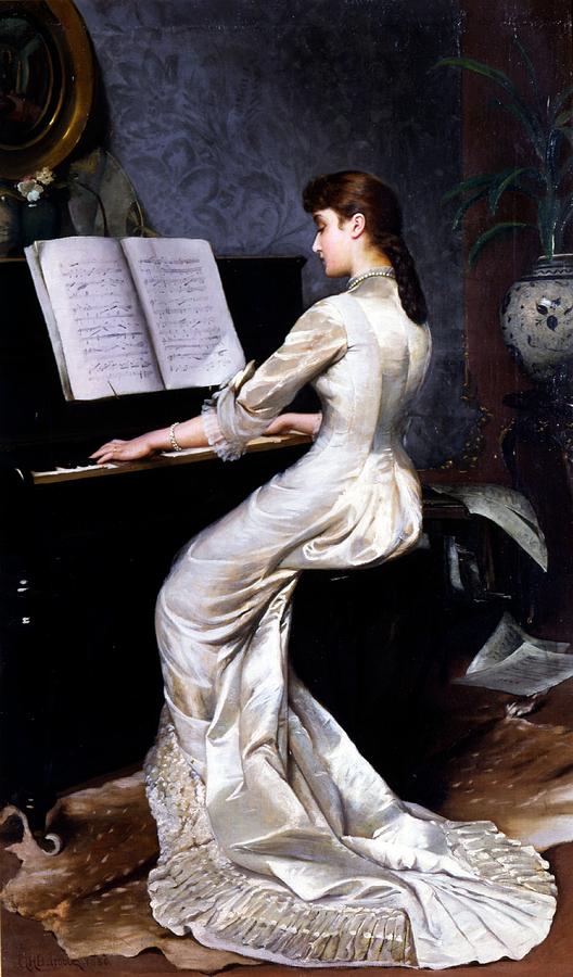 Song Without Words, Piano Player, 1880 Painting by George Hamilton Barrable