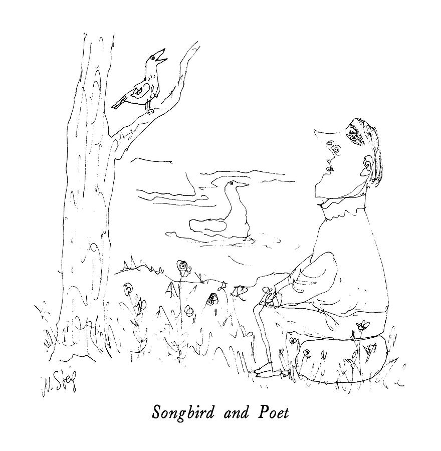 Songbird And Poet Drawing by William Steig
