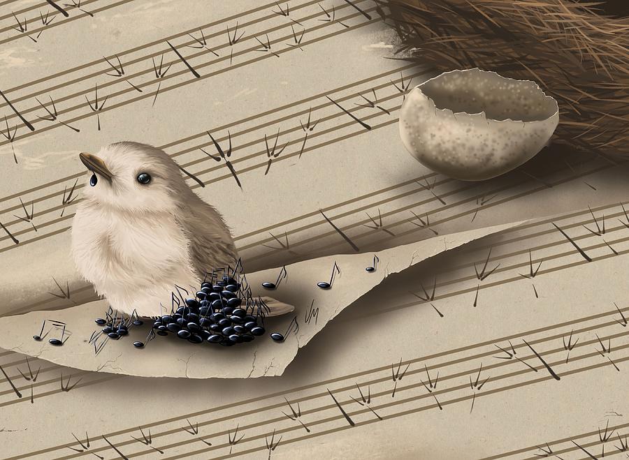 Bird Painting - Songbird by Veronica Minozzi