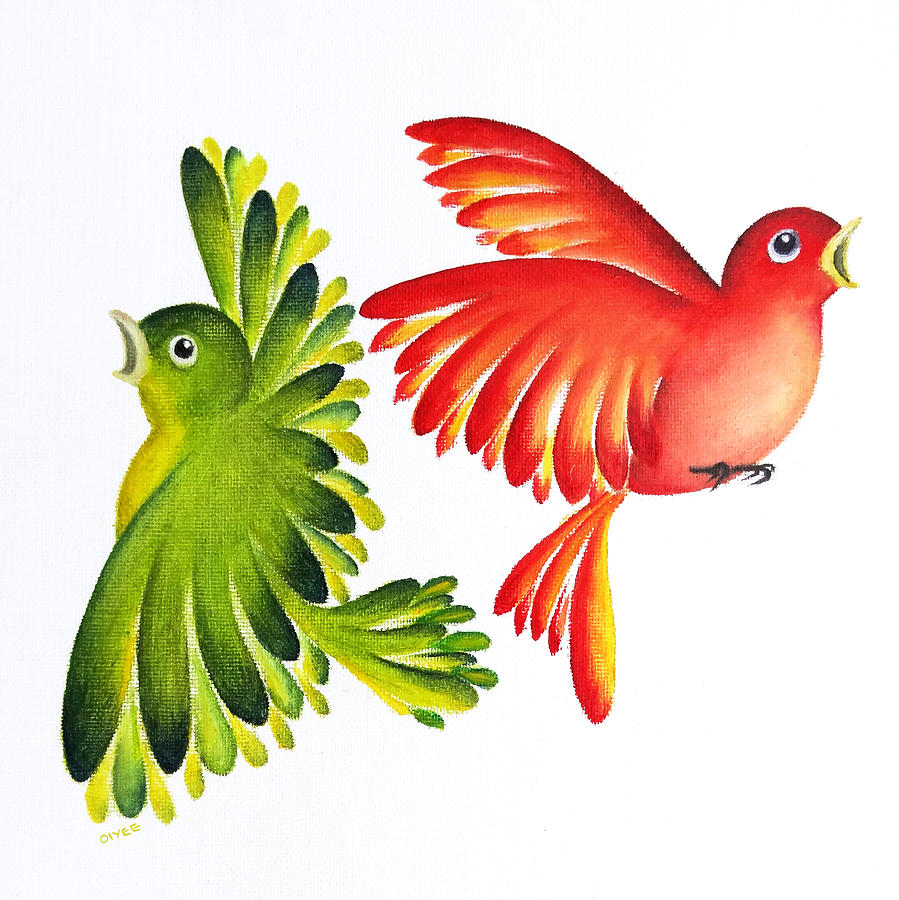 Bird Painting - Songbirds by Oiyee At Oystudio