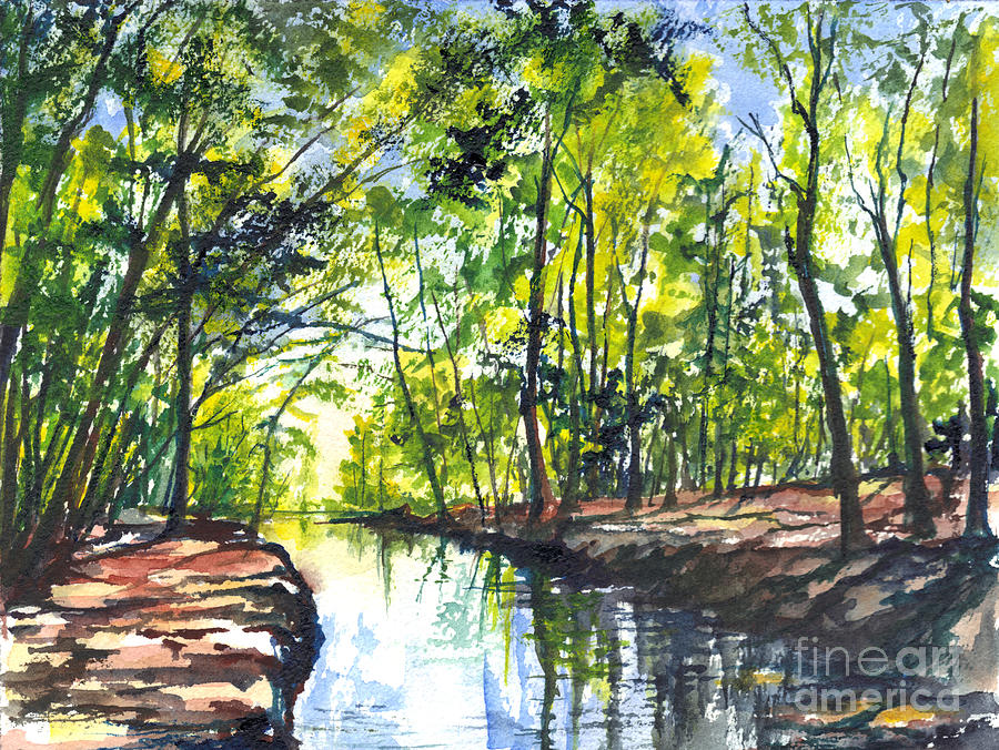 Sonnenaufgang Der Flusse Painting by Carol Wisniewski