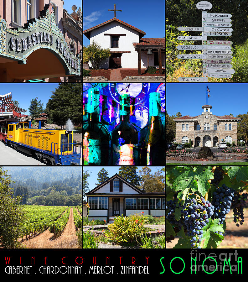 Sonoma County Wine Country 20140906 with text Photograph by Wingsdomain Art and Photography