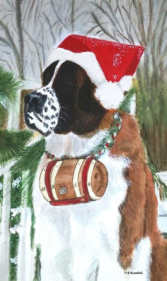 Christmas Painting - Sonoma to the Rescue by Vickie G Buccini