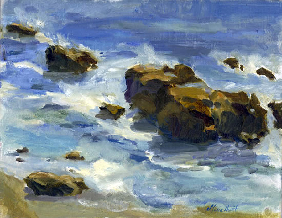 Soothed By The Sea... Painting by Maria Hunt