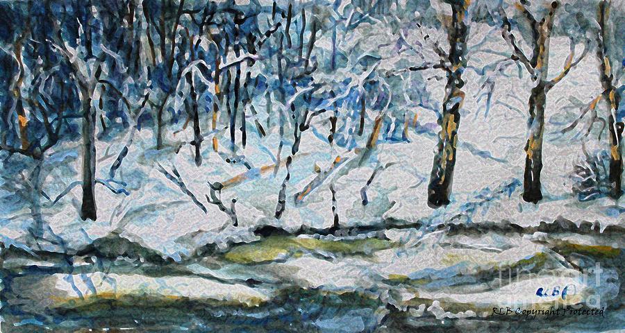 Soothing Snowy Scene Painting by Rita Brown